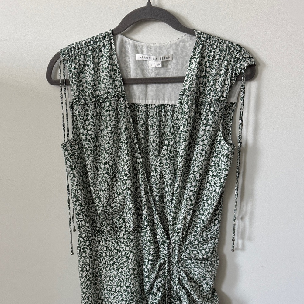 Veronica Beard Teagan Ruched Stretch-Silk Dress Size 4 - Picture 3 of 14